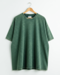 Benrren Bottle Green Acid Wash Tee – Oversized Fit | French Terry Fabric