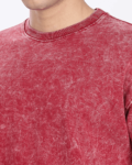 Benrren’ Maroon Acid Wash Tee – Oversized Fit _ French Terry Fabric-2
