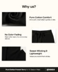 Benrren Men’s 100 French Terry Cotton Joggers – Relaxed Fit, No Rib, All-Season Comfort copy 5
