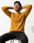 Benrren Men’s Full Sleeve mustardT-Shirt – 180 GSM Bio-Wash Softflow Cotton, Premium Comfort Fit copy 13
