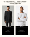 Benrren Pick Any 3 Full Sleeve T-Shirts for Men – 100% Cotton, 180 GSM, Bio-Wash
