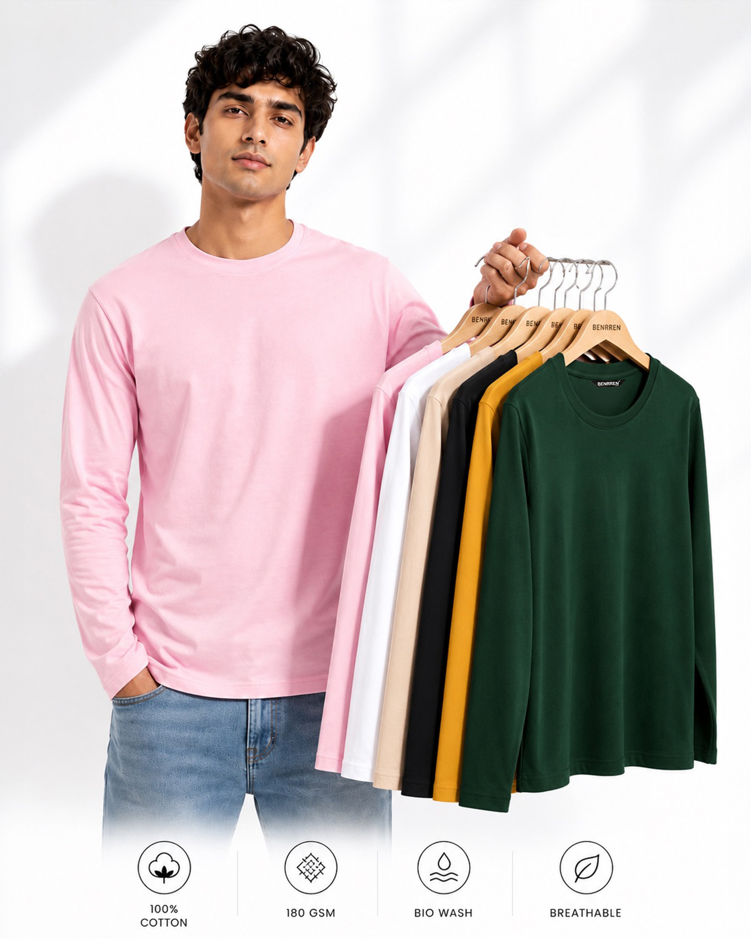 Benrren full sleeve Full sleeve Cloud Cream_-1