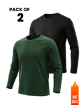 Benrren Pick Any 2 Full Sleeve T-Shirts for Men – 100% Cotton, 180 GSM, Bio-Wash