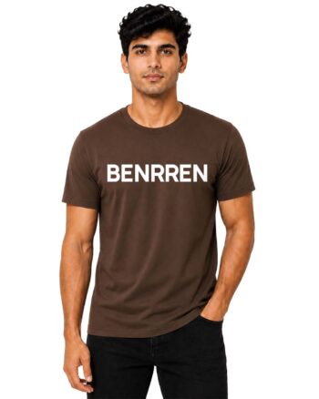 Brown T Shirt for Men - 100% Cotton Coffee Brown Tee | BENRREN